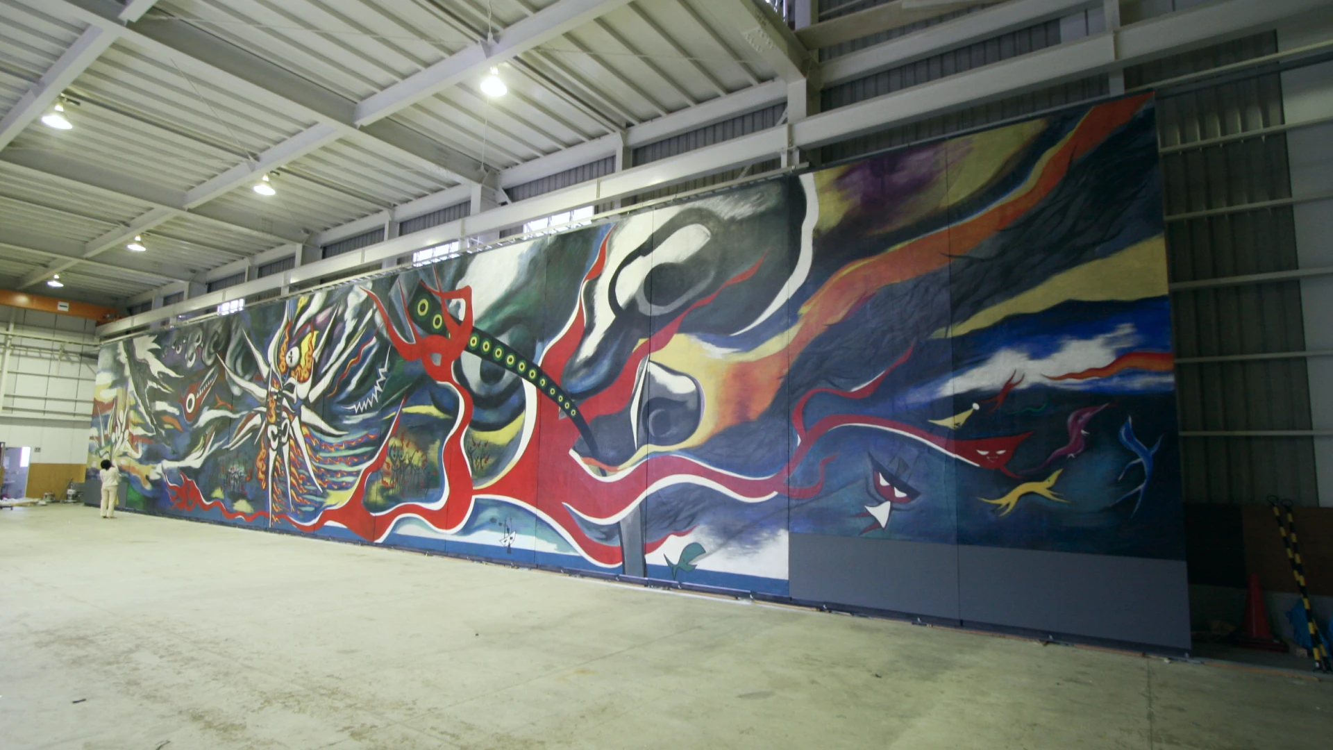 イメージ：修復が終わった岡本太郎氏の巨大壁画「明日の神話」